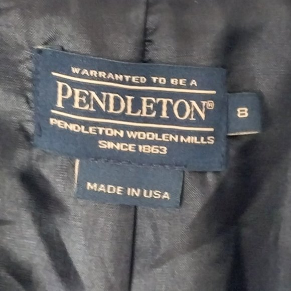 Pendleton Womens 100% Wool Black & White Houndstooth Print Single Button Blazer - Picture 3 of 11